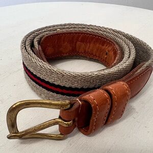 Coach Vintage Wool Leather Brass Hardware Blue Red Tan 8904 Size 32 Preppy